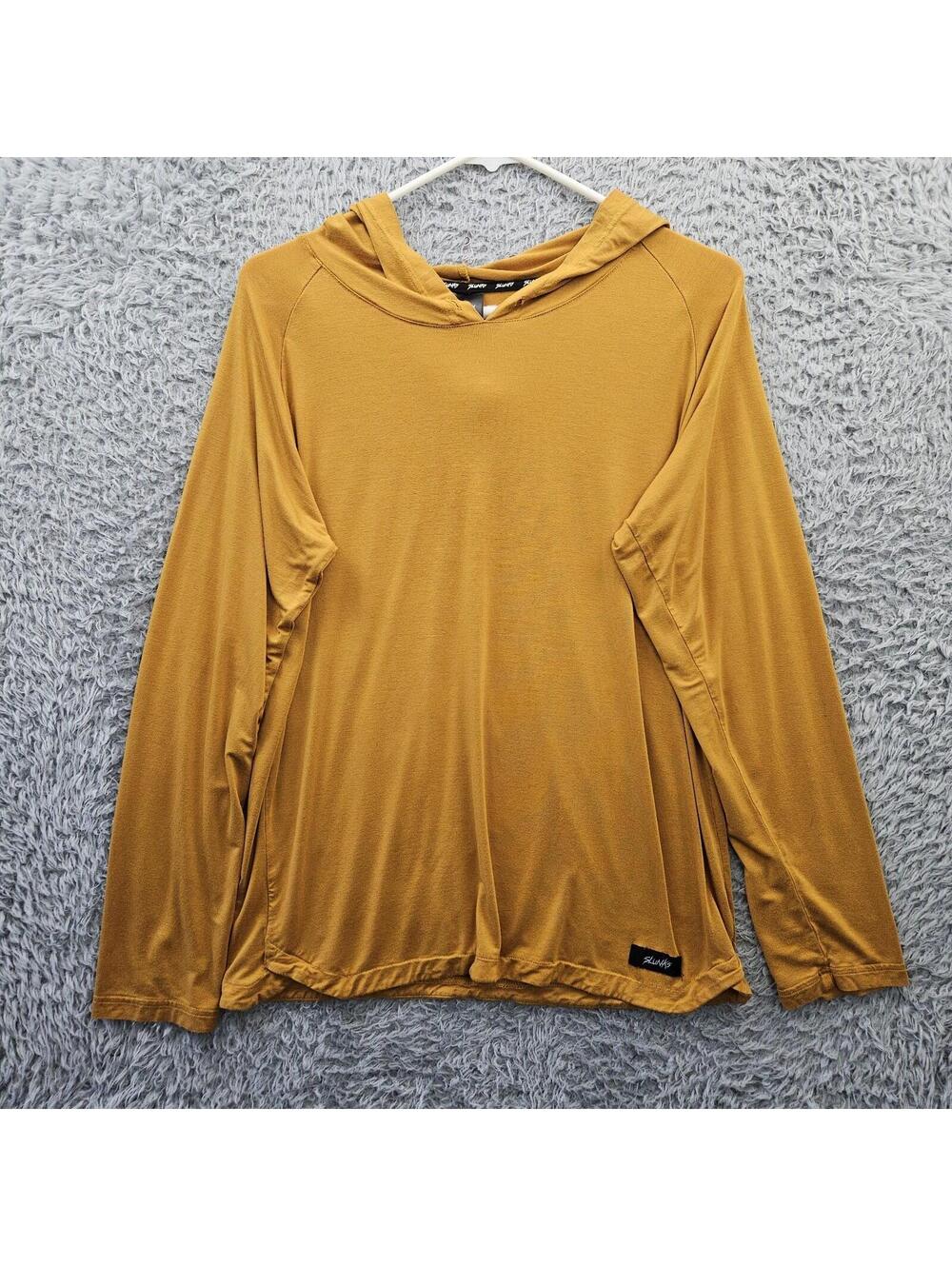 SLUNKS Bamboo Hoodie Small Lightweight Stretch Orange Comfy